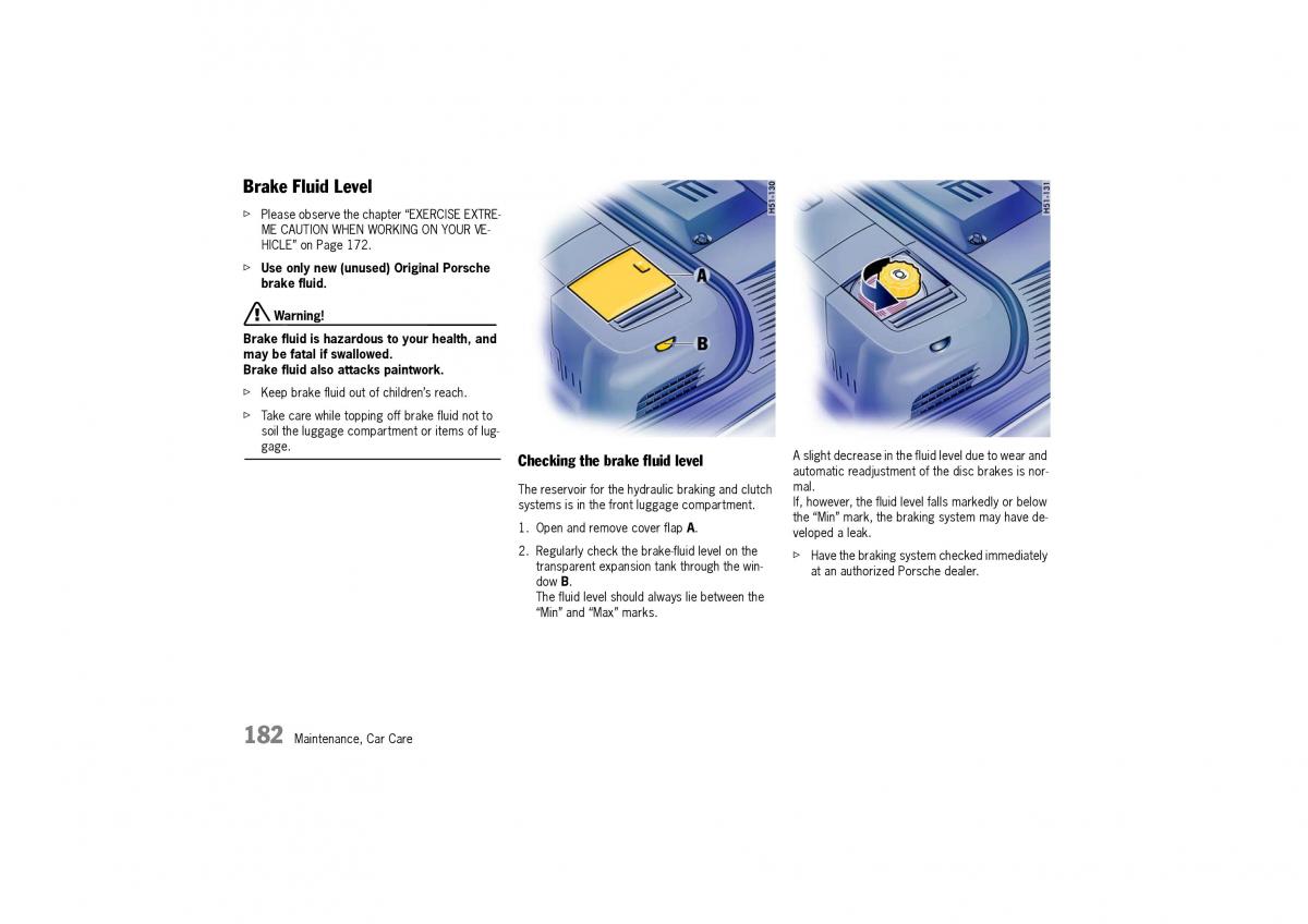 Porsche Cayman owners manual / page 182