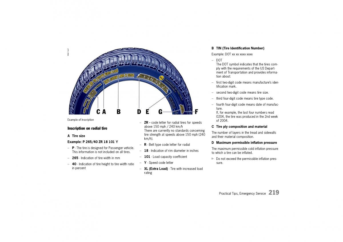 Porsche Cayman owners manual / page 219