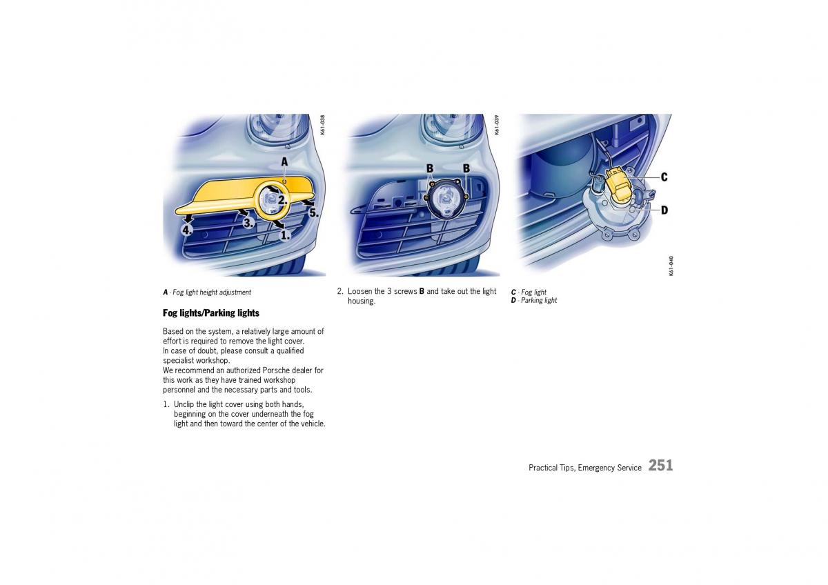 Porsche Cayman owners manual / page 251