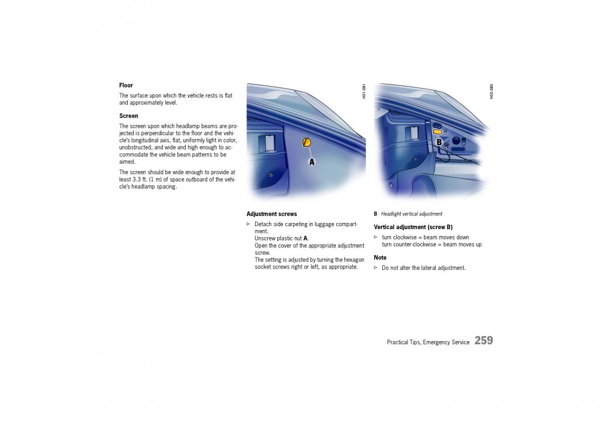 Porsche Cayman owners manual / page 259