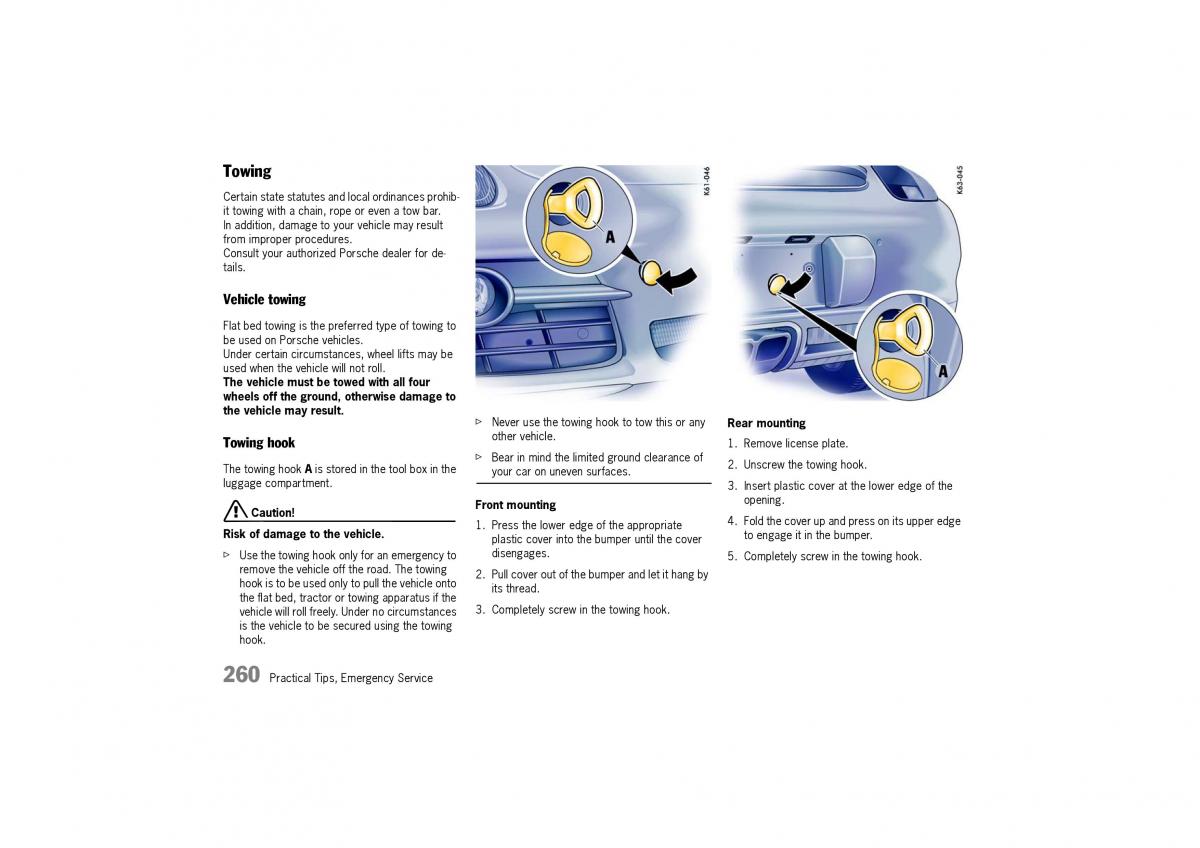 Porsche Cayman owners manual / page 260