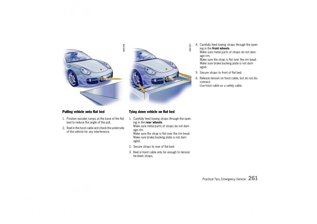 Porsche Cayman owners manual / page 261