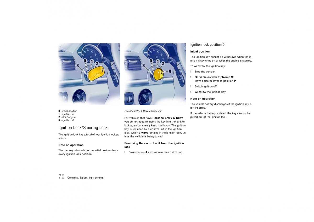 Porsche Cayenne S owners manual / page 70