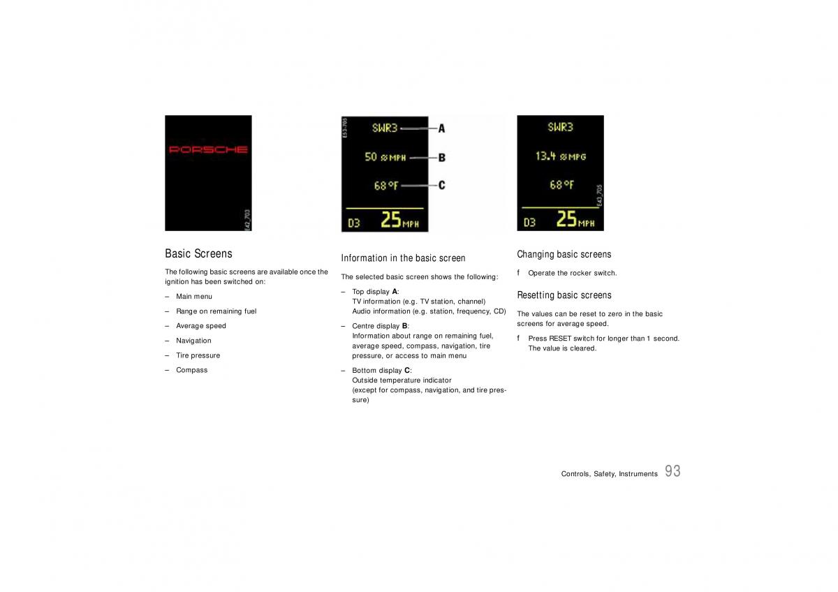 Porsche Cayenne S owners manual / page 93