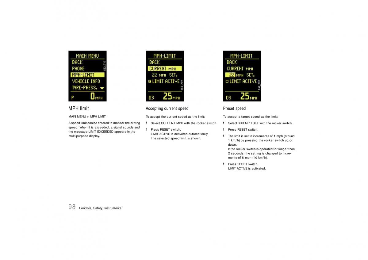 Porsche Cayenne S owners manual / page 98