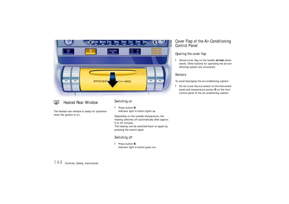 Porsche Cayenne S owners manual / page 144