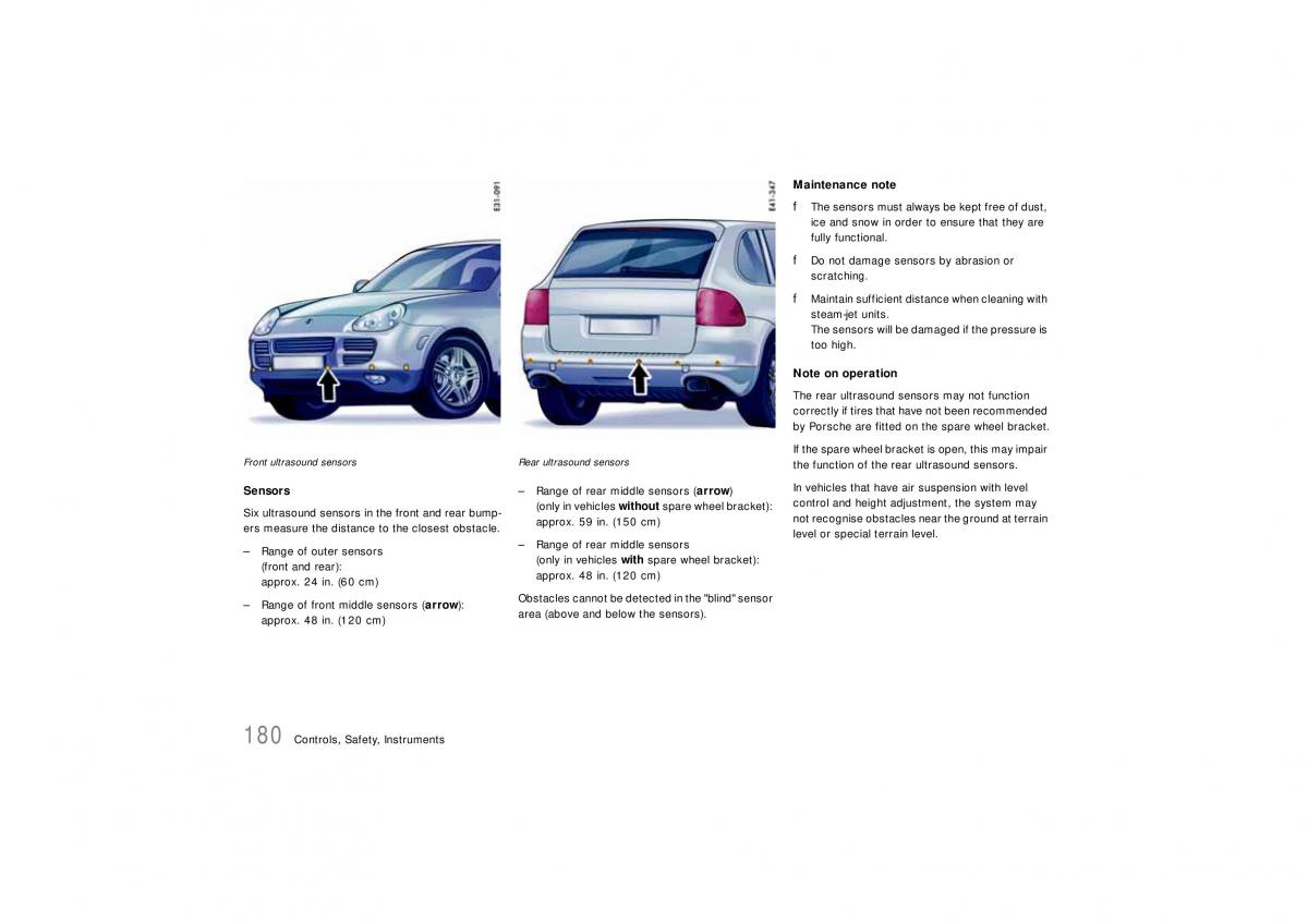 Porsche Cayenne S owners manual / page 180