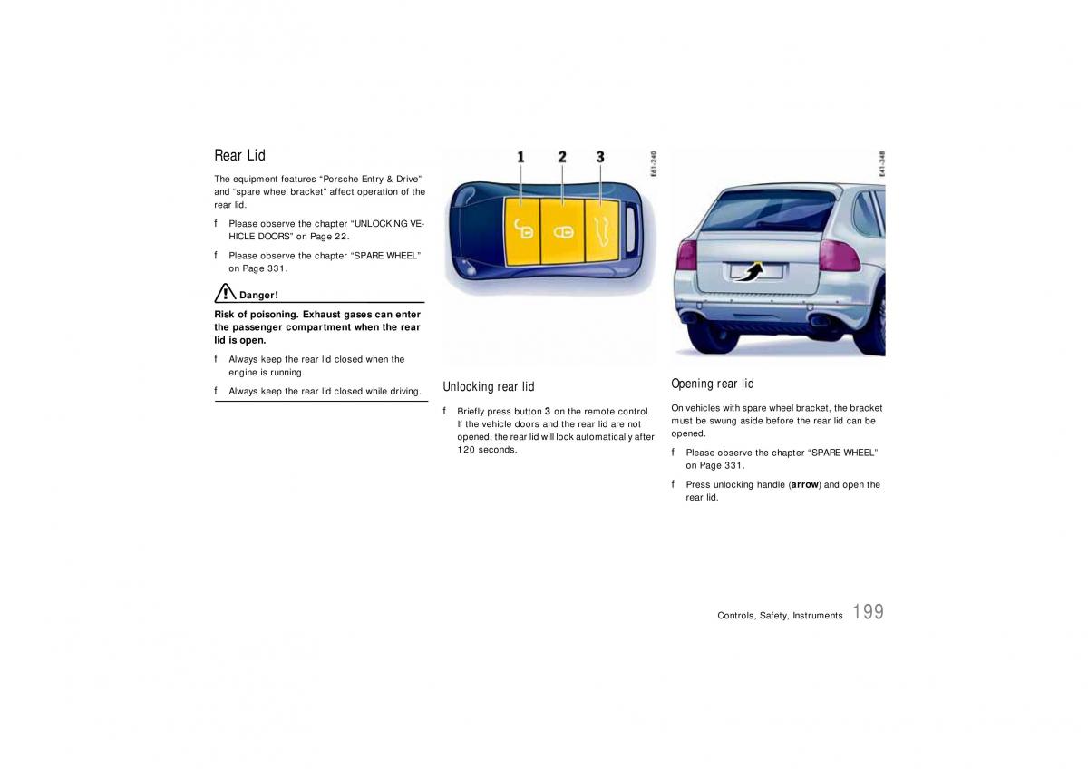 Porsche Cayenne S owners manual / page 199