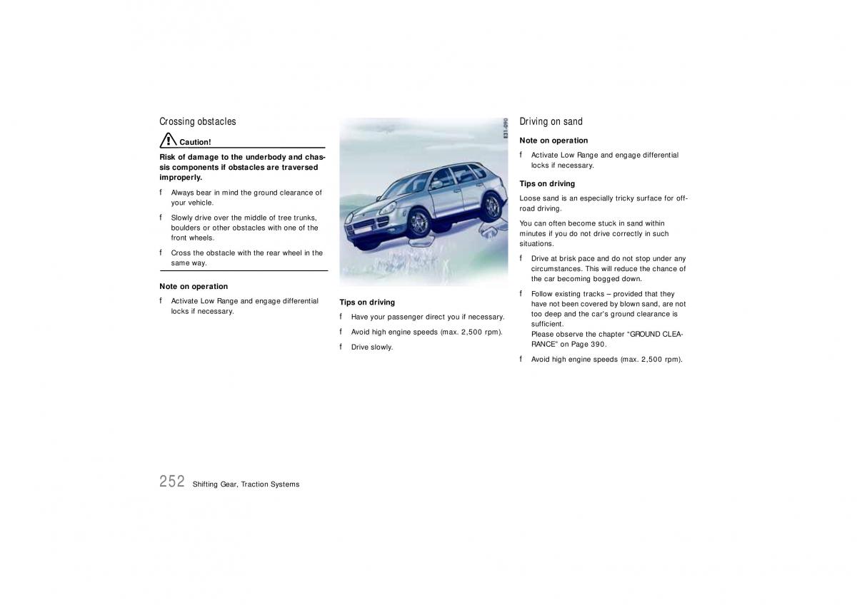 Porsche Cayenne S owners manual / page 252