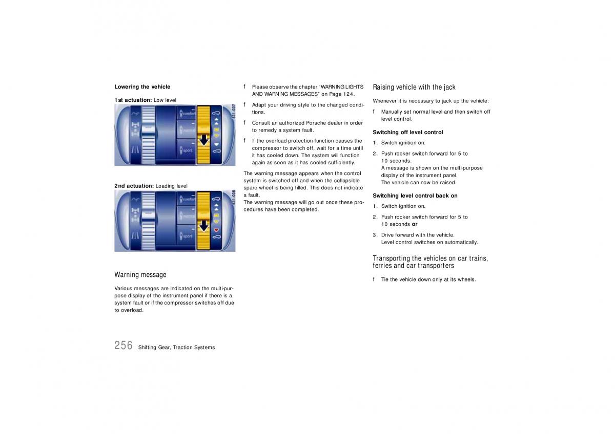 Porsche Cayenne S owners manual / page 256