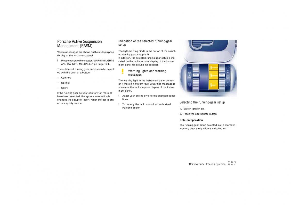 Porsche Cayenne S owners manual / page 257