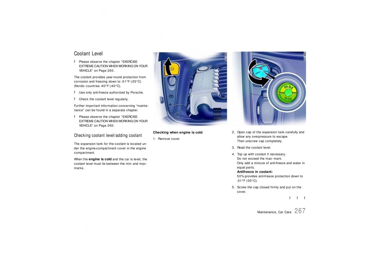 Porsche Cayenne S owners manual / page 267