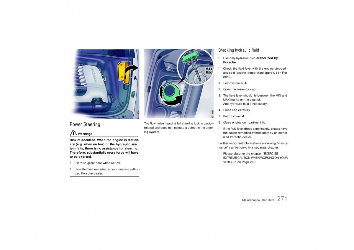 Porsche Cayenne S owners manual / page 271