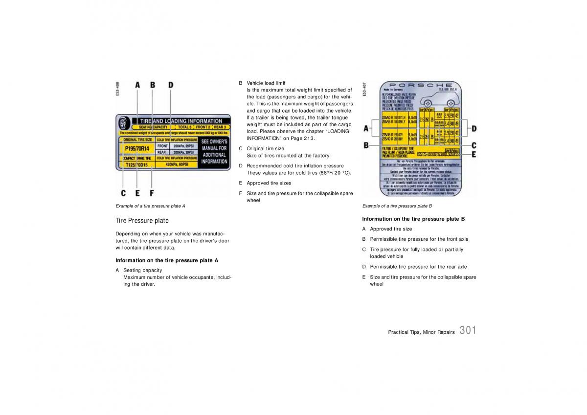 Porsche Cayenne S owners manual / page 301