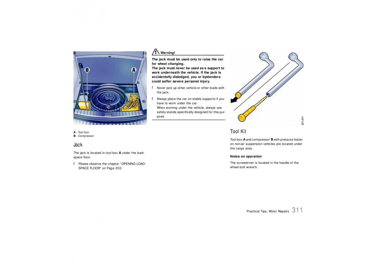 Porsche Cayenne S owners manual / page 311