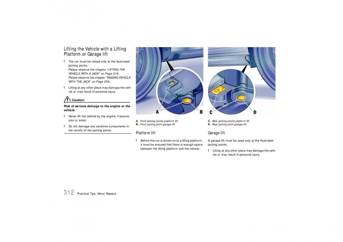 Porsche Cayenne S owners manual / page 312