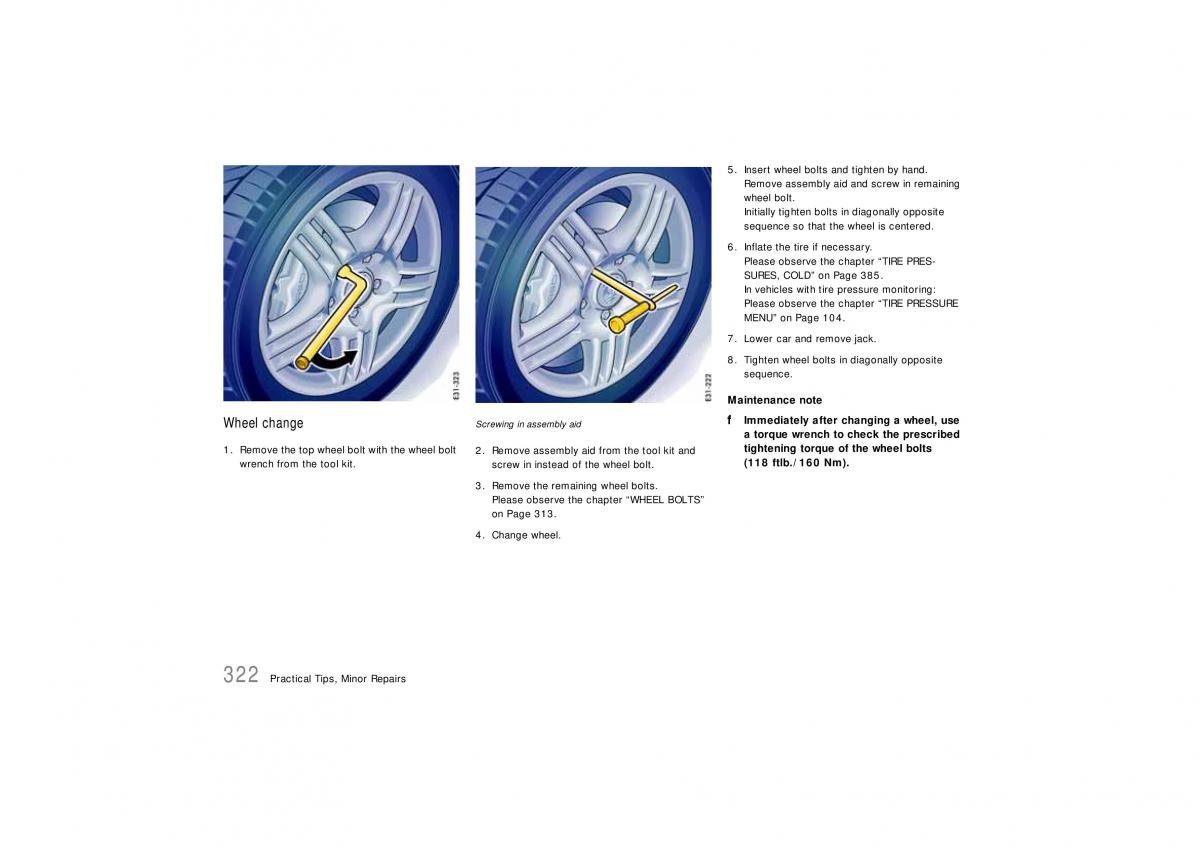 Porsche Cayenne S owners manual / page 322