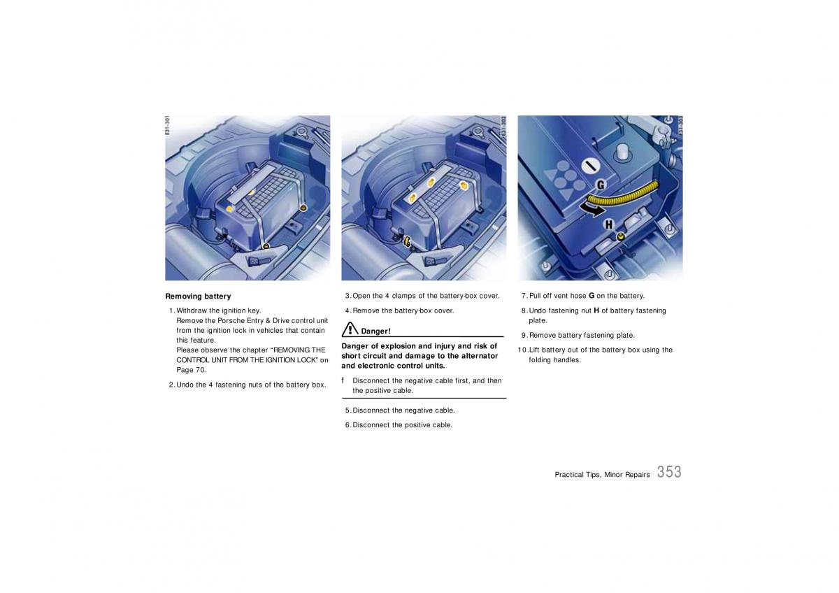 Porsche Cayenne S owners manual / page 353