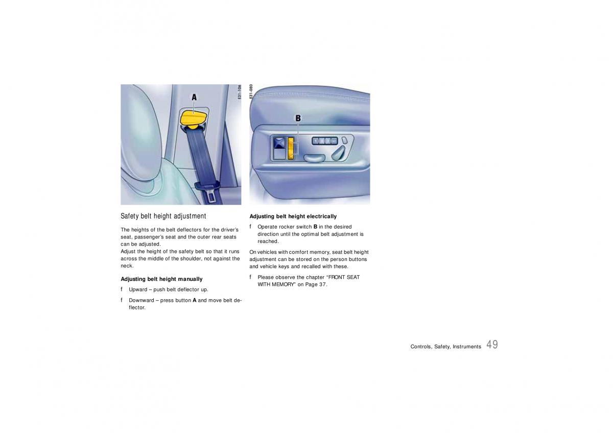 Porsche Cayenne S owners manual / page 49