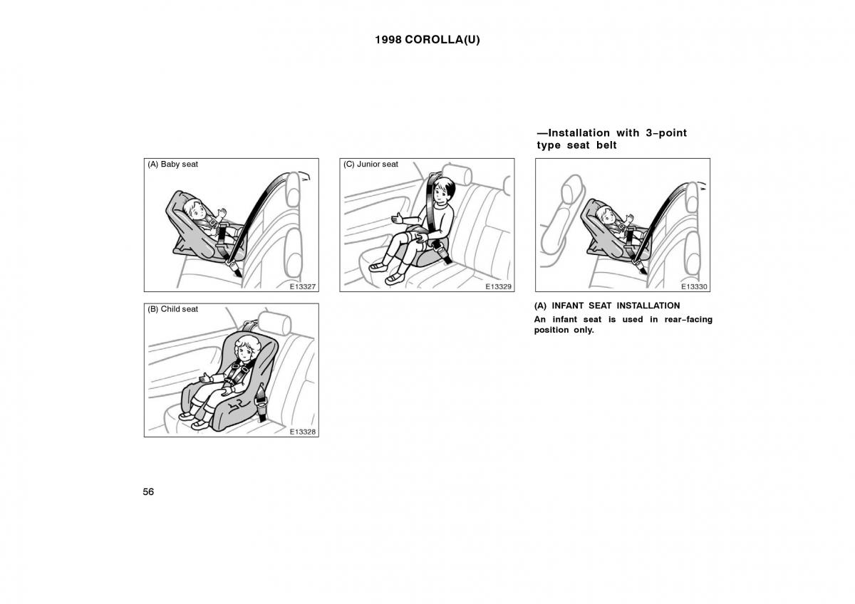 Toyota Corolla VIII 8 E110 owners manual / page 56