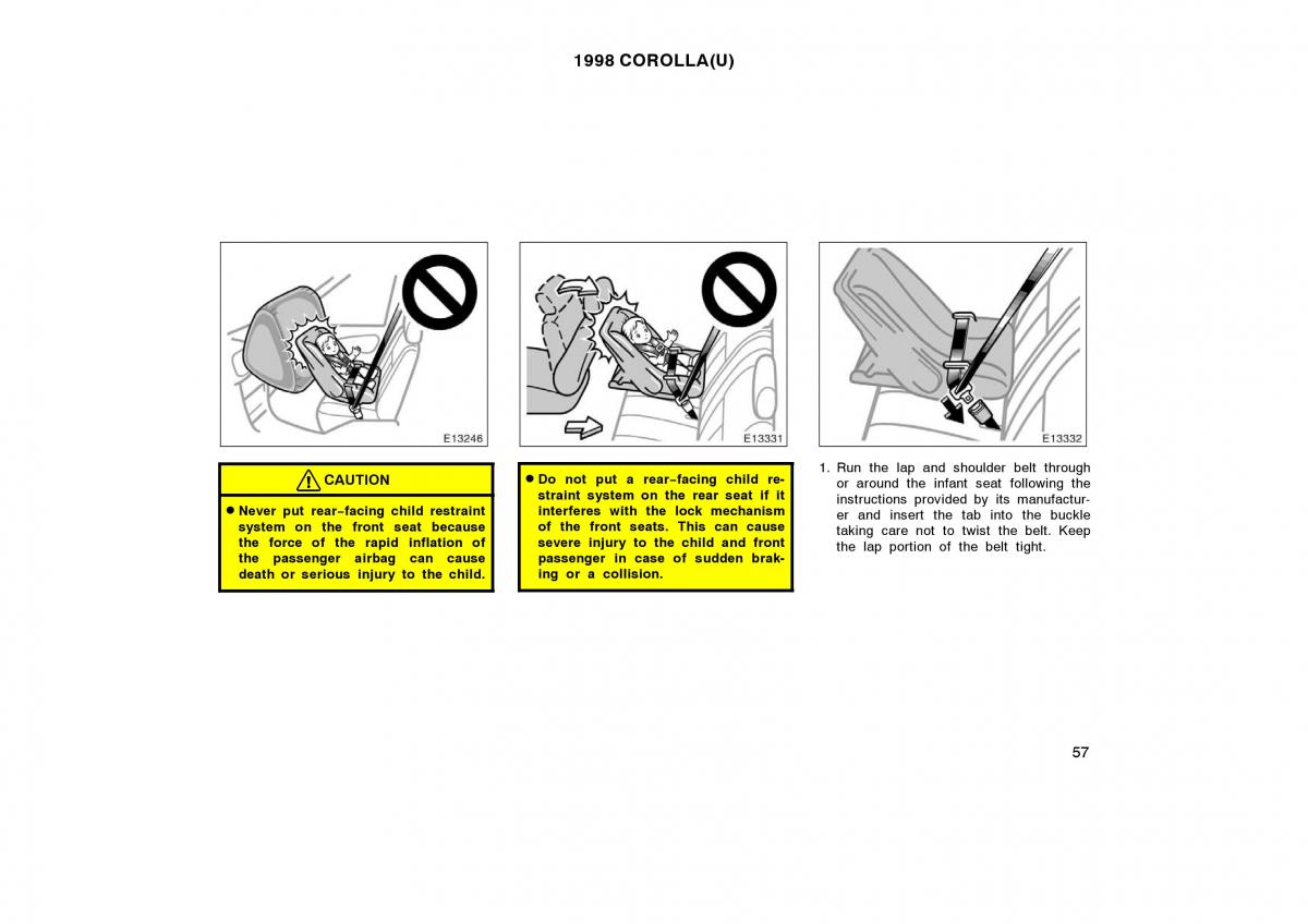 Toyota Corolla VIII 8 E110 owners manual / page 57