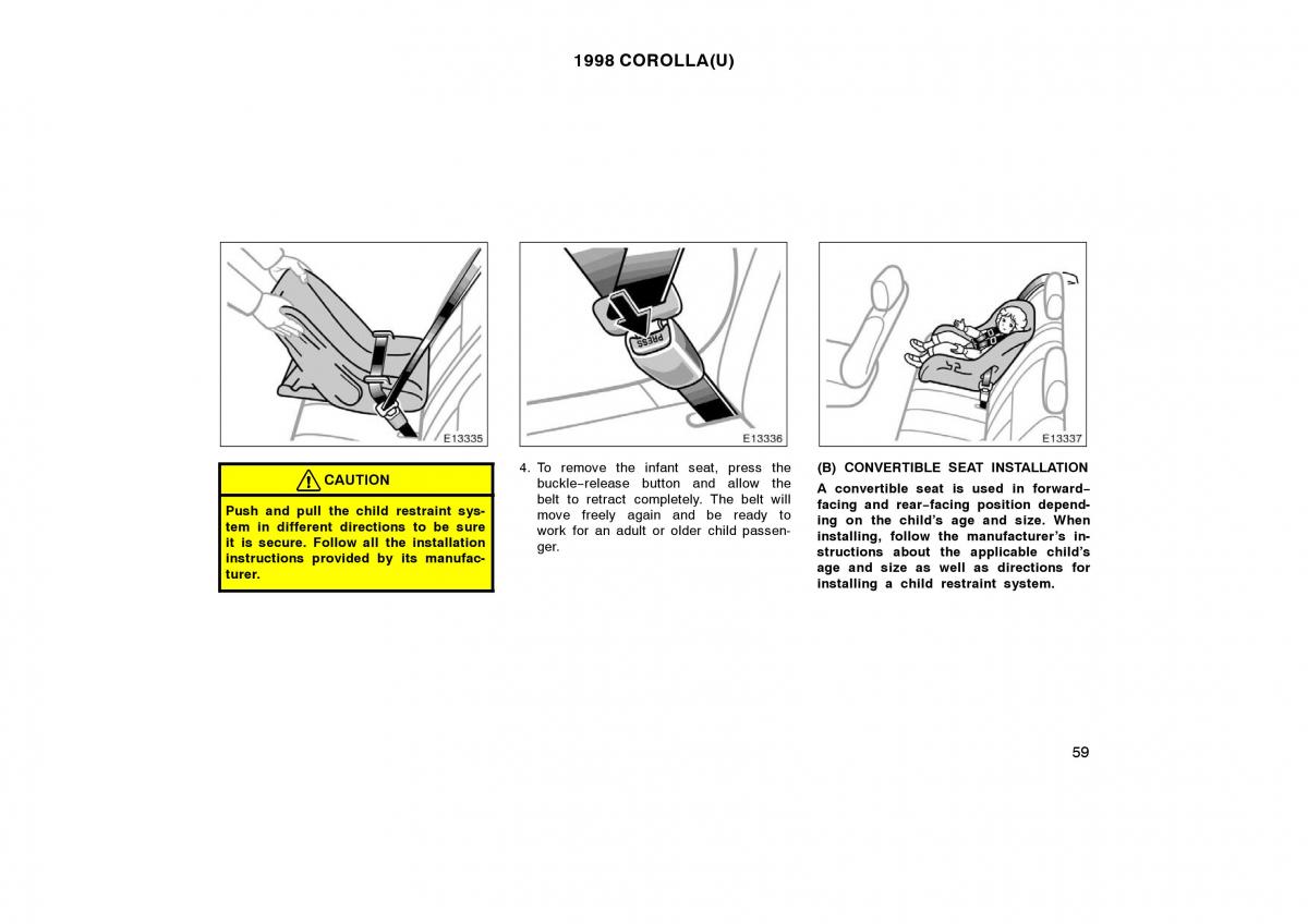 Toyota Corolla VIII 8 E110 owners manual / page 59