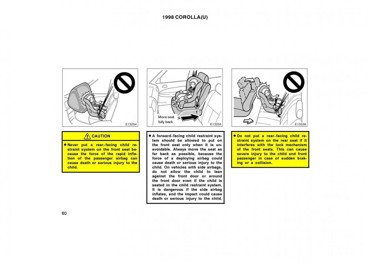 Toyota Corolla VIII 8 E110 owners manual / page 60