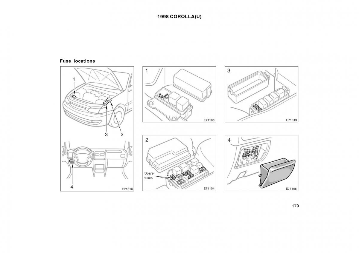 Toyota Corolla VIII 8 E110 owners manual / page 179