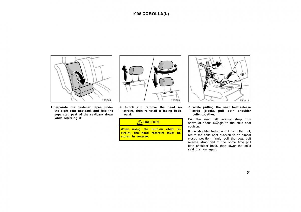 Toyota Corolla VIII 8 E110 owners manual / page 51