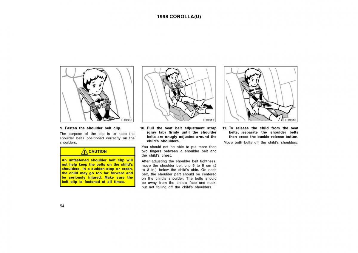 Toyota Corolla VIII 8 E110 owners manual / page 54