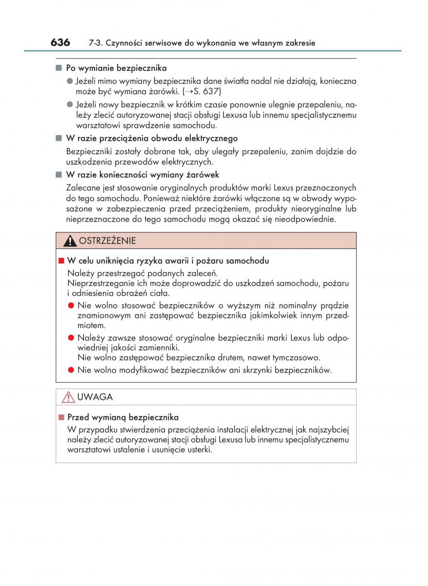 Lexus RX 200t IV 4 instrukcja obslugi / page 636