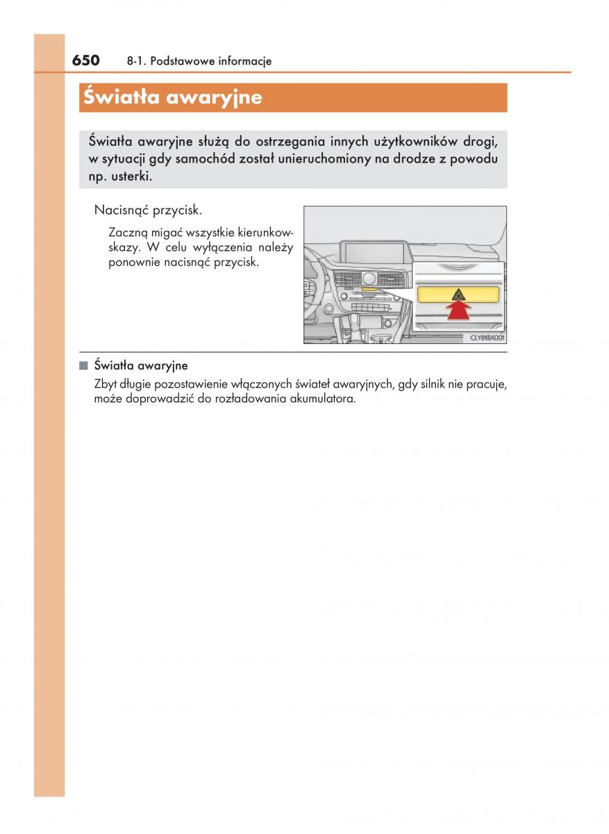 Lexus RX 200t IV 4 instrukcja obslugi / page 650