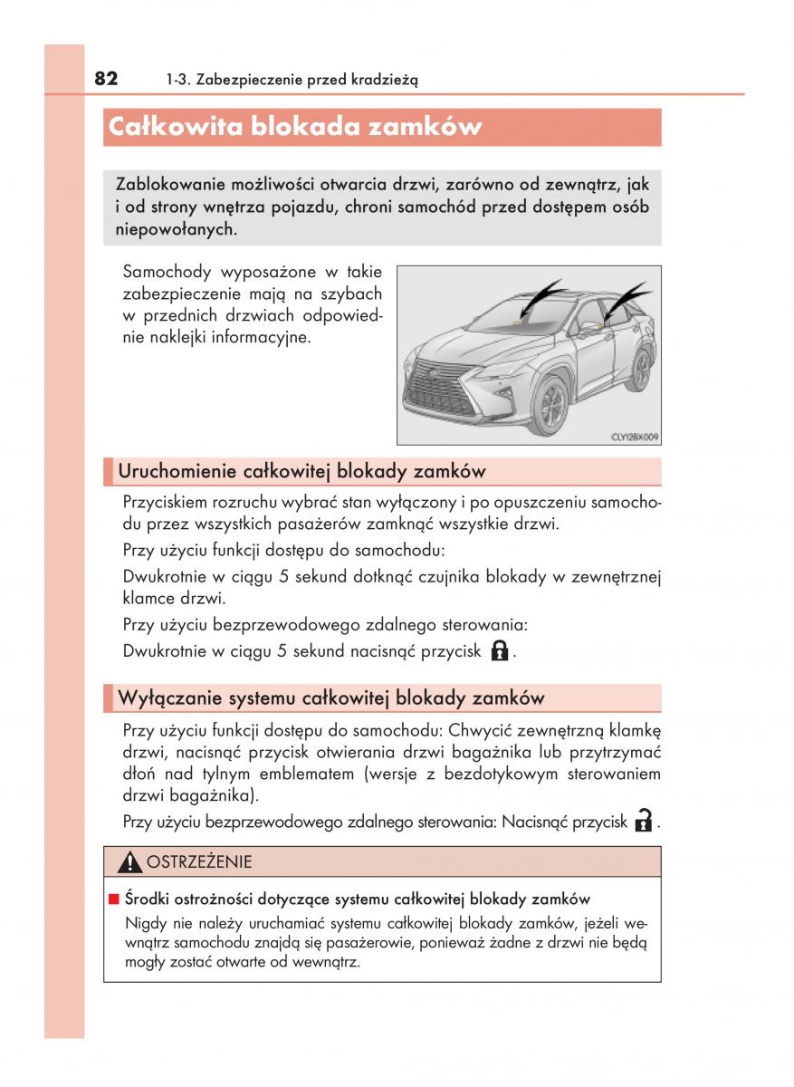 Lexus RX 200t IV 4 instrukcja obslugi / page 82