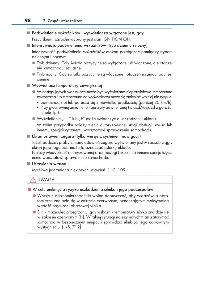 Lexus RX 200t IV 4 instrukcja obslugi / page 98