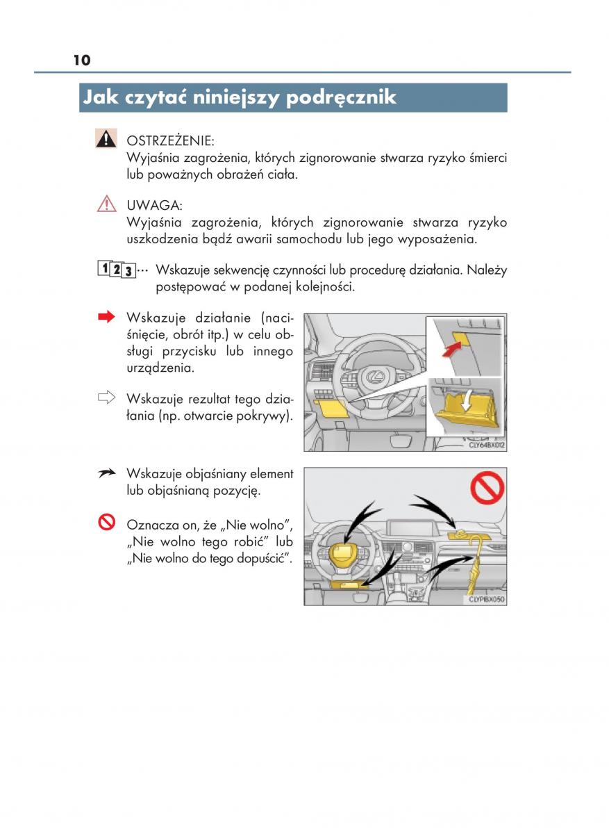 Lexus RX 200t IV 4 instrukcja obslugi / page 10