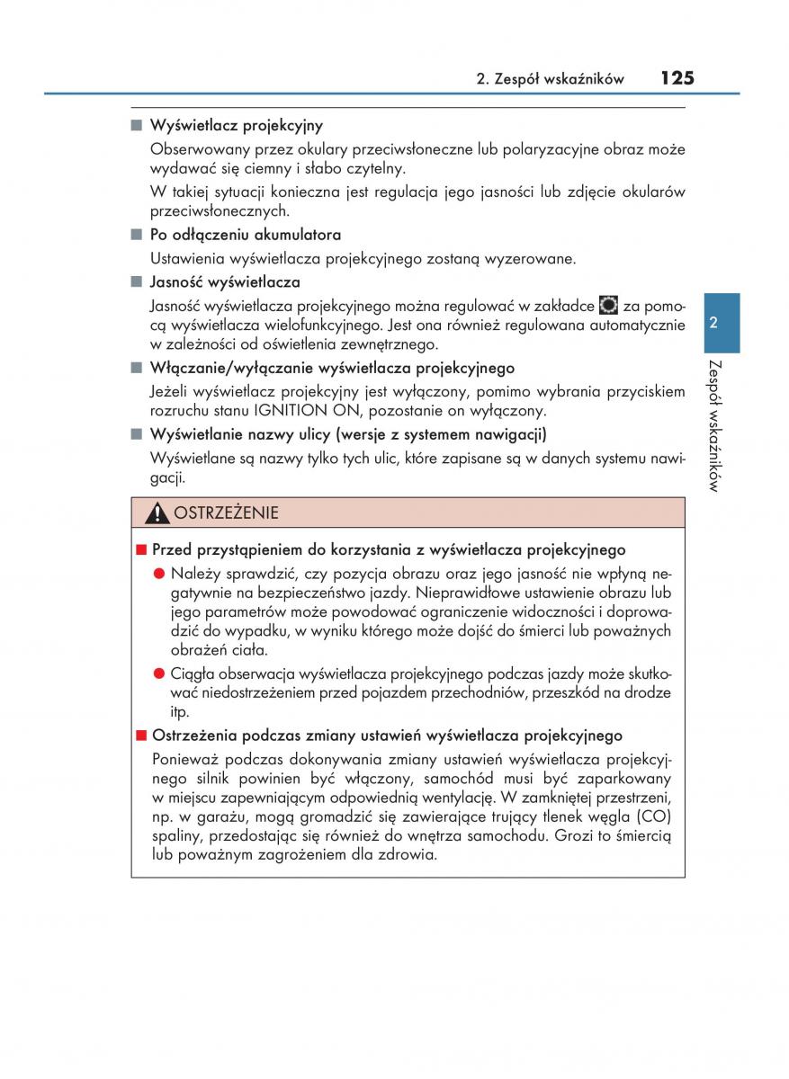 Lexus RX 200t IV 4 instrukcja obslugi / page 125
