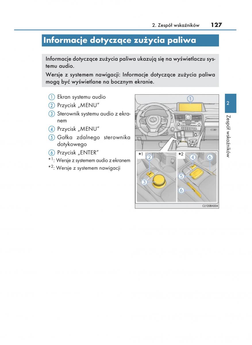 Lexus RX 200t IV 4 instrukcja obslugi / page 127