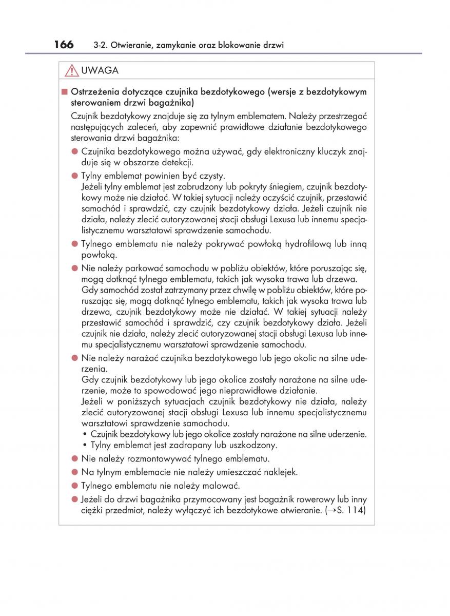 Lexus RX 200t IV 4 instrukcja obslugi / page 166