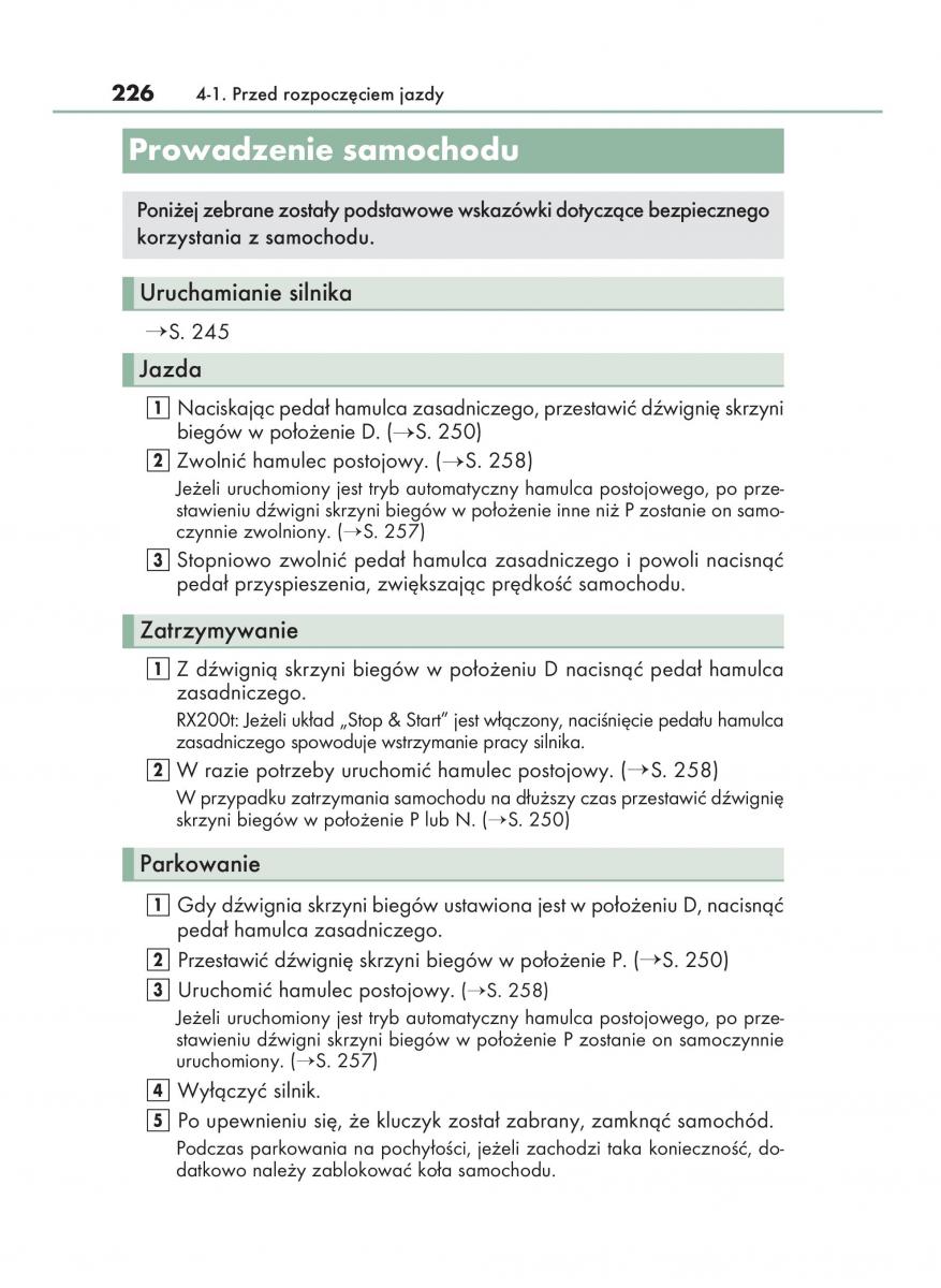 Lexus RX 200t IV 4 instrukcja obslugi / page 226