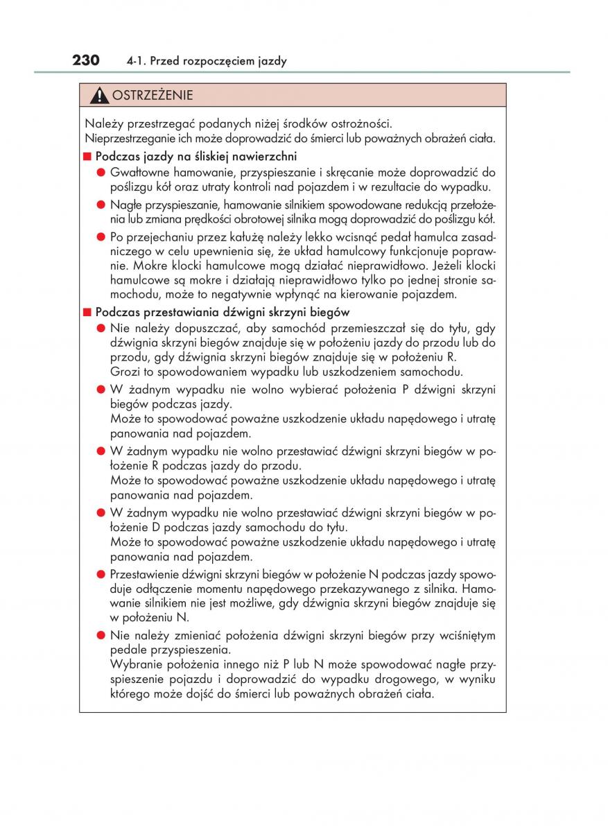 Lexus RX 200t IV 4 instrukcja obslugi / page 230