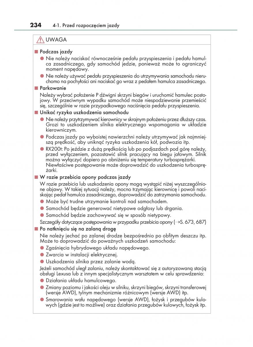 Lexus RX 200t IV 4 instrukcja obslugi / page 234