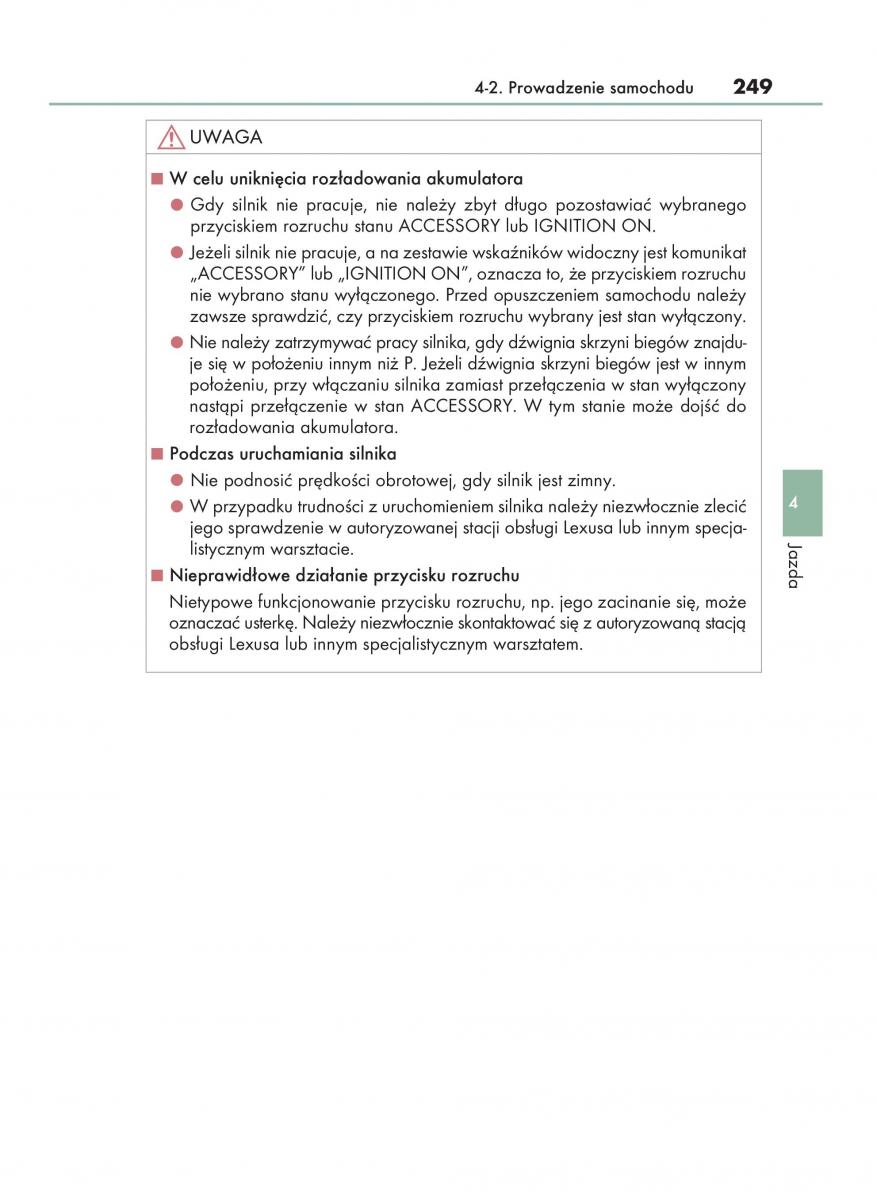 Lexus RX 200t IV 4 instrukcja obslugi / page 249