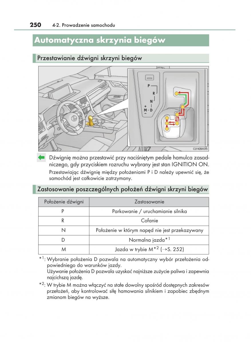 Lexus RX 200t IV 4 instrukcja obslugi / page 250