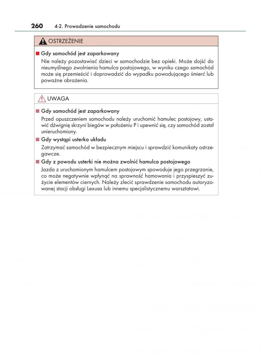 Lexus RX 200t IV 4 instrukcja obslugi / page 260