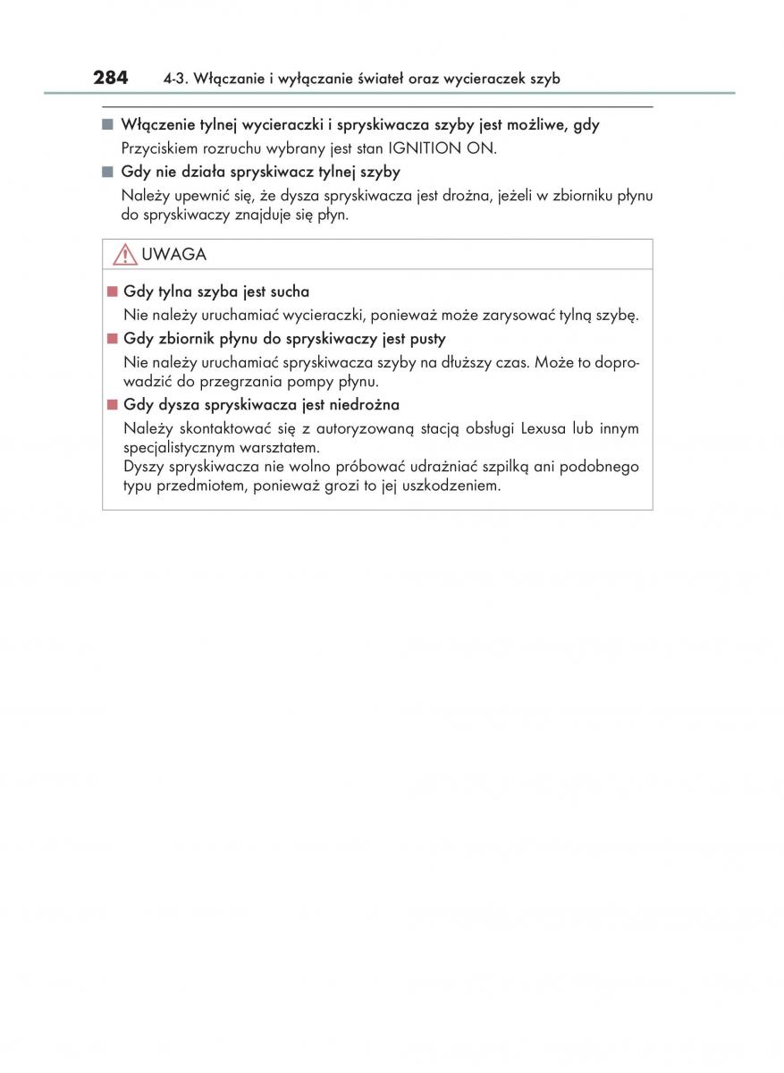 Lexus RX 200t IV 4 instrukcja obslugi / page 284