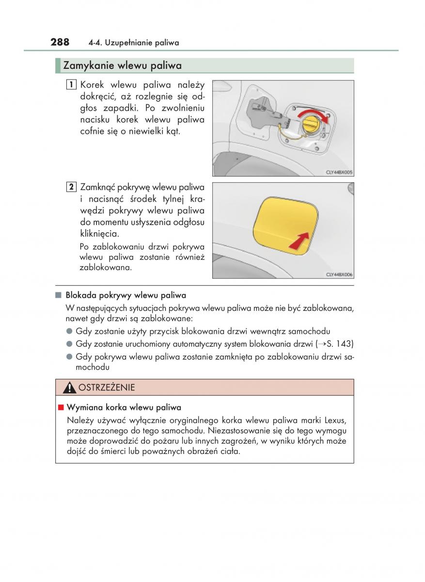 Lexus RX 200t IV 4 instrukcja obslugi / page 288
