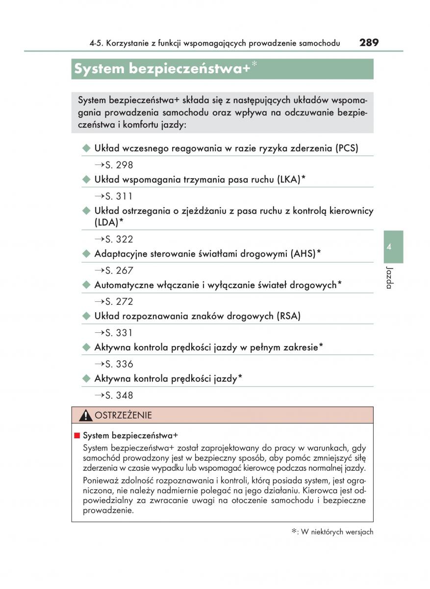 Lexus RX 200t IV 4 instrukcja obslugi / page 289