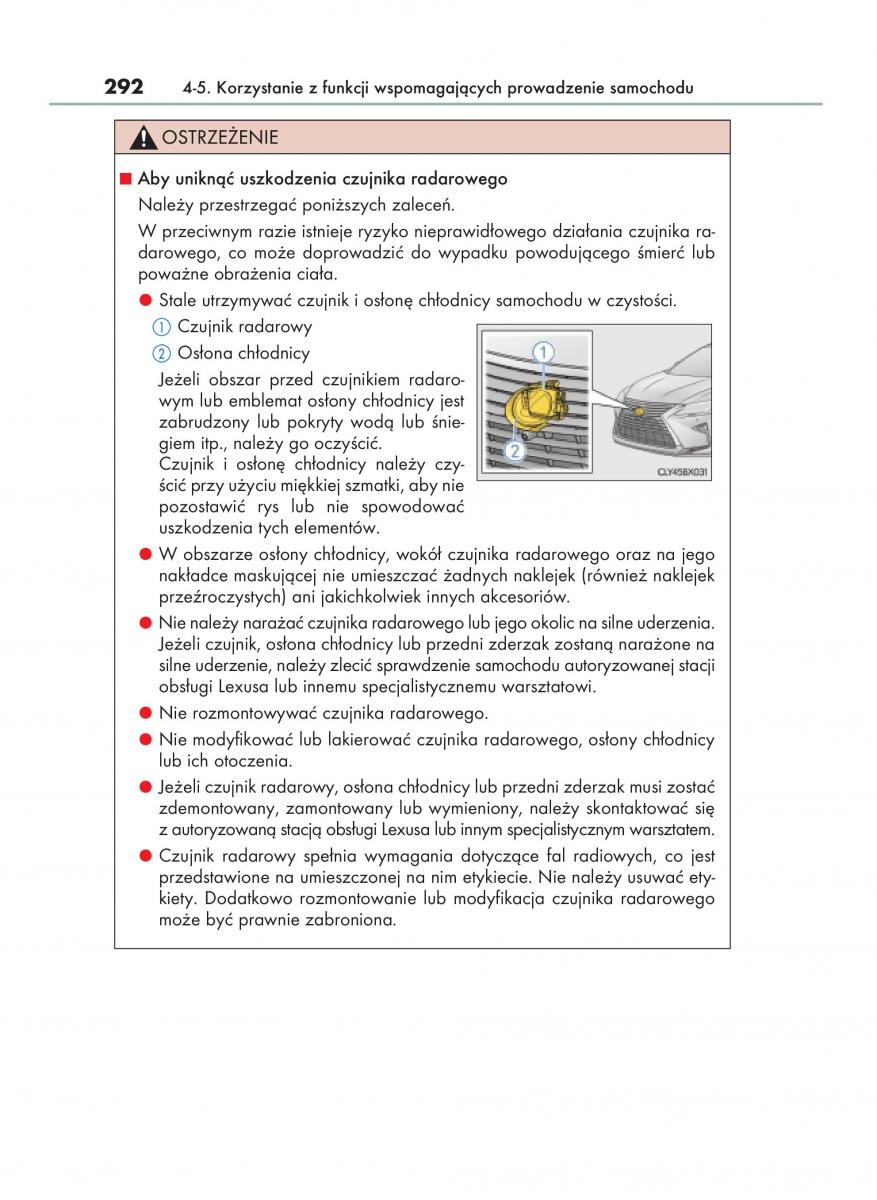 Lexus RX 200t IV 4 instrukcja obslugi / page 292