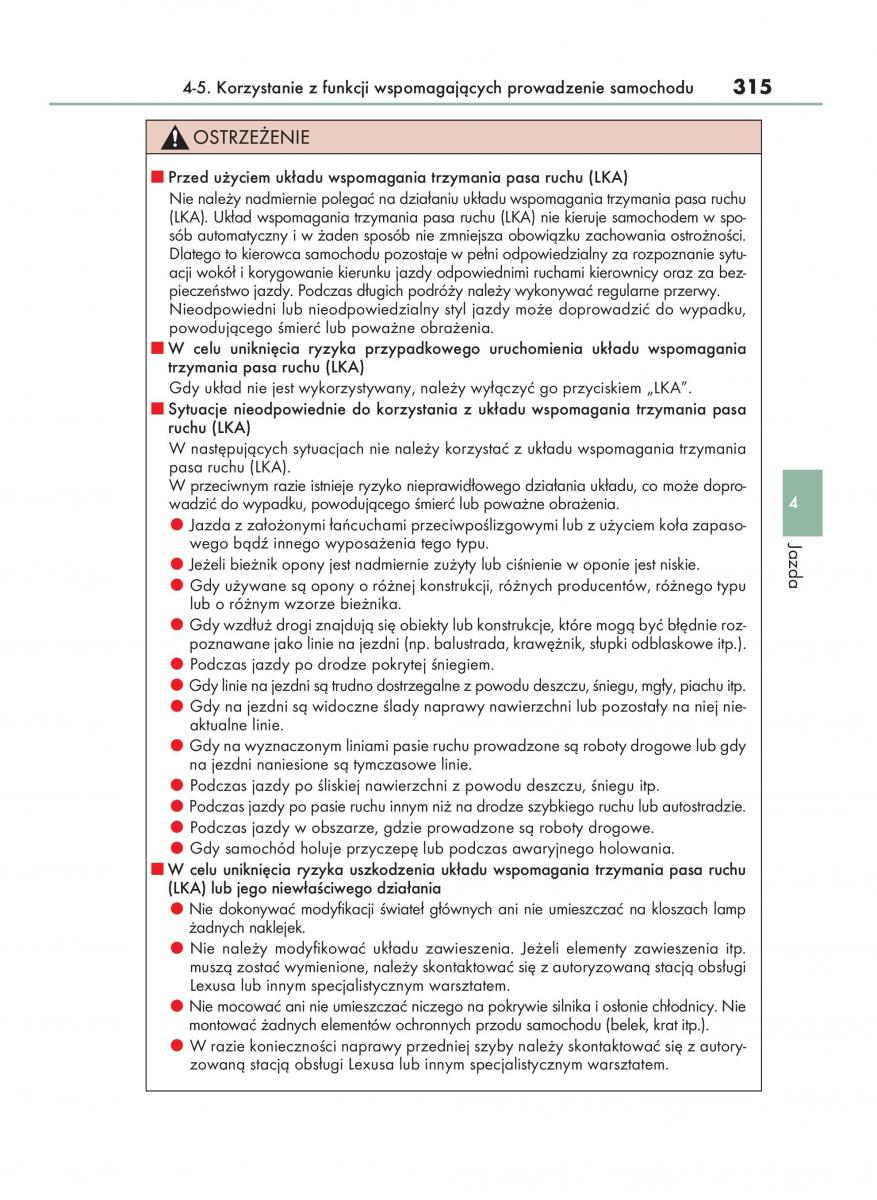 Lexus RX 200t IV 4 instrukcja obslugi / page 315