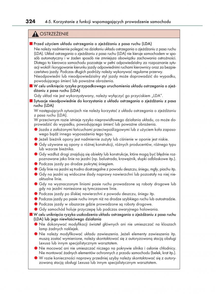 Lexus RX 200t IV 4 instrukcja obslugi / page 324